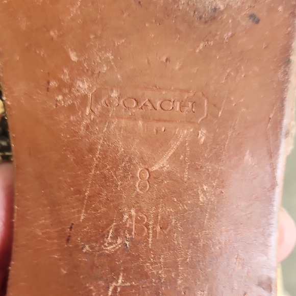 Coach Suzette Brown Snake Print Sandals  Flats Sz 8 - Picture 8 of 9